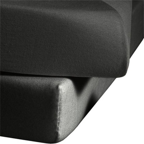 Spannbettlaken FLEURESSE Comfort in Gr. 90x200, 140x200 oder 180x200 cm Bettlaken Gr. B/L: 200 cm x 200-220 cm (1 St.), Mako-Jersey, 25 cm, grau (anthrazit) Spannbettlaken Laken aus Baumwolle, für Matratzen bis 25 cm Höhe, Bettlaken, Spannbetttuch