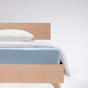 Spannbettlaken FLEURESSE Flauschjersey Bettlaken Gr. B/L: 180 cm x 200 cm (1 St.), Jersey, 23 cm, blau (blau, bleu) Spannbettlaken flauschig-Soft und wunderbar warm