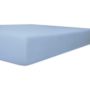 Spannbettlaken KNEER Exclusive-Stretch Laken Gr. B/L: 180-200 cm x 200-220 cm 1 St., Jersey-Elasthan, 40 cm, 180-200 x 200-220 cm, blau (eisblau) Spannbettlaken optimaler Sitz
