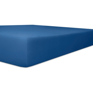 Spannbettlaken KNEER Exclusive-Stretch Laken Gr. B/L: 180-200 cm x 200-220 cm 1 St., Jersey-Elasthan, 40 cm, 180-200 x 200-220 cm, blau (kobalt) Spannbettlaken