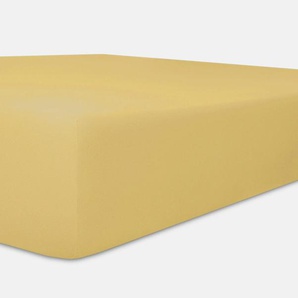 Spannbettlaken KNEER Exclusive-Stretch Laken Gr. B/L: 180-200 cm x 200-220 cm 1 St., Jersey-Elasthan, 40 cm, 180-200 x 200-220 cm, gelb (curry) Spannbettlaken optimaler Sitz