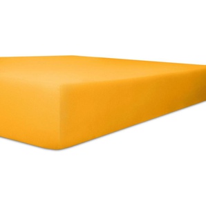 Spannbettlaken KNEER Exclusive-Stretch Laken Gr. B/L: 180-200 cm x 200-220 cm 1 St., Jersey-Elasthan, 40 cm, 180-200 x 200-220 cm, gelb (honigfarben) Spannbettlaken