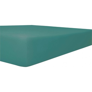 Spannbettlaken KNEER Exclusive-Stretch Laken Gr. B/L: 200 cm x 200-240 cm 1 St., Jersey-Elasthan, 40 cm, 200 x 220-240 cm, grün (salbei) Spannbettlaken optimaler Sitz