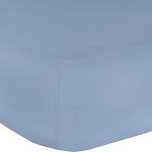 Spannbettlaken MR. SANDMAN Full Elastan de Luxe Laken Gr. B/L: 140-160 cm x 200-220 cm 1 St., Jersey-Elasthan, 40 cm, 140-160 x 200-220 cm, blau (taubenblau) Spannbettlaken extrem dehnfähig für hohe Matratzen