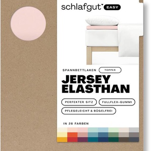 Spannbettlaken SCHLAFGUT EASY Jersey Elasthan Topper Bettlaken Gr. B/L: 90-100 cm x 200-220 cm (1 St.), Jersey, 10 cm, lila (purple light) Spannbettlaken MADE IN GREEN by OEKO-TEX