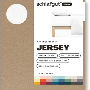 Spannbettlaken SCHLAFGUT EASY u.a. in Gr. 90x200, 140x200 oder 180x200 cm Bettlaken Gr. B/L: 180-200 cm x 200 cm (1 St.), Jersey, 22 cm, weiß (full, white) Spannbettlaken 100% Baumwolle, für Matratzen bis 22 cm Höhe, Laken weich & saugfähig
