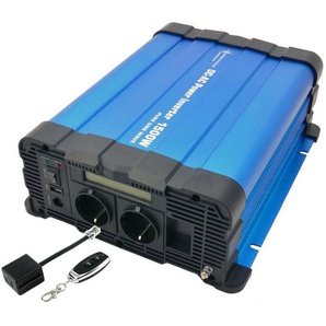 Spannungswandler FS1500D 12V 1500 Watt reiner Sinus blau m. Display mit Fernbedienung Funk