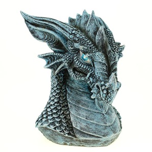 Spardose Eisdrache 12 cm aus Polyresin Sparschwein Drache blau