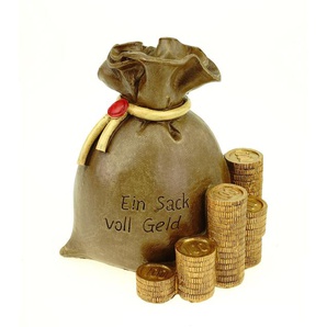 Spardose Geldsack Ein Sack voller Geld 14 cm Polyresin Sparschwein