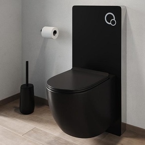 Sparset - Wand-WC mit dekorativem Trägergestell - Schwarz matt - JAVOINE
