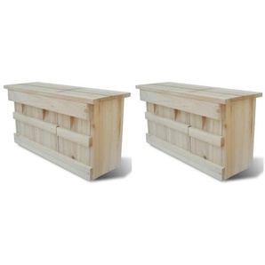 Spatzenhaus 2 Stk. Holz 44 x 15,5 x 21,5 cm