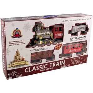 Spetebo - Weihnachtszug mit Beleuchtung - 24-teilig - Deko Zug mit Lokomotive, Waggons und Schienen