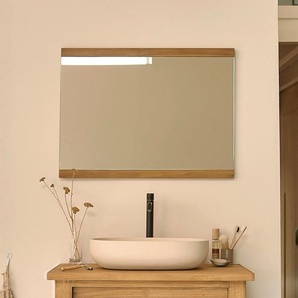 Spiegel aus massivem recyceltem Teakholz rechteckig 80x60 cm