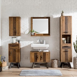 Spiegel 68 x 69 x 22cm Braun Altholz Pinie, lackiert 68 x 69 x 22cm