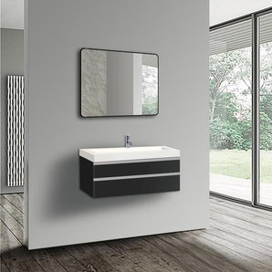 Spiegel Living 80 x 60 x 2cm Schwarz Korpus: Aluminium, lackiert 80 x 60 x 2cm