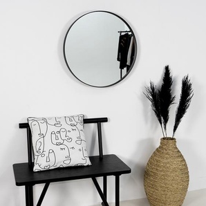 Spiegel McKee II Ø 60cm Schwarz/Schwarz Metall, pulverbeschichtet 5cm