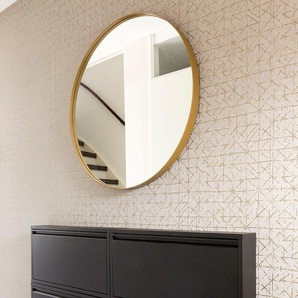 Spiegel McKee IV Ø 90cm Gold/Gold Metall, pulverbeschichtet 6cm