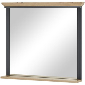 Spiegel mit Ablage - grau - Holzwerkstoff, Glas - 93 cm - 83 cm - 15 cm | Möbel Kraft