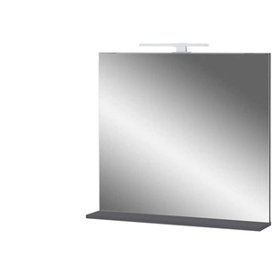 Spiegel mit Ablage Ischgl | grau | Holzwerkstoff,Spiegelglas | 76 cm | 75 cm | cm 15,0 |