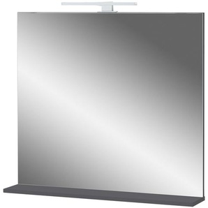 Spiegel mit Ablage  Seddiner See ¦ grau ¦ Holzwerkstoff,Spiegelglas ¦ Maße (cm): B: 76 H: 75 T: 15.0