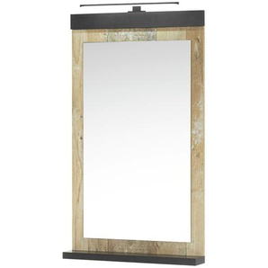 Spiegel mit Beleuchtung - holzfarben - Glas , Holzwerkstoff, Holzwerkstoff, Glas - 56 cm - 100 cm - 10 cm | Möbel Kraft
