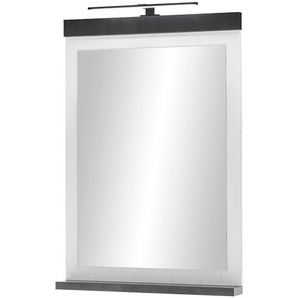 Spiegel mit Beleuchtung - weiß - Holzwerkstoff, Glas - 56 cm - 100 cm - 10 cm | Möbel Kraft