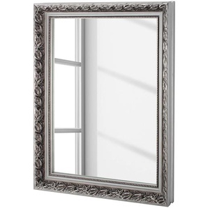 Spiegel Tamba I 55 x 70 x 4cm Silber/Silber Rahmen: Massivholz Eukalyptus, lackiert 55 x 70 x 4cm