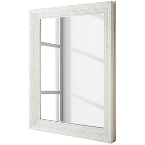 Spiegel Tamba I 55 x 70 x 4cm Weiß/Cremeweiß Rahmen: Massivholz Eukalyptus, lackiert 55 x 70 x 4cm