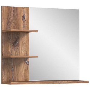 Spiegel WELLTIME Gr. B/H/T: 80 cm x 70 cm x 20 cm, grau Spiegel Bad Möbel, Badezimmer, Badspiegel, 3 Ablageböden, Breite 80 cm