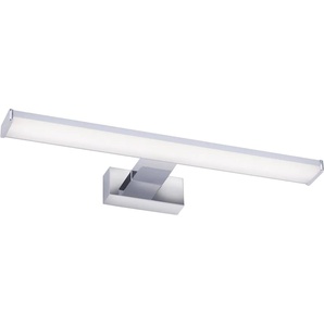 Spiegelleuchte LEUCHTEN DIREKT MATTIS Lampen Gr. 1 flammig, Höhe: 4 cm, grau (chromfarben) Badlampe Badleuchte Flurlampe Spiegelleuchte Bad-Spiegelleuchten Lampen
