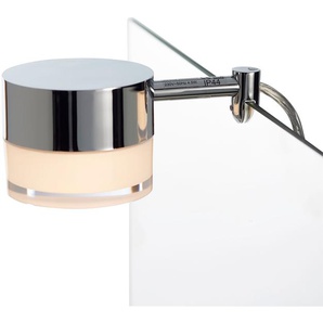 Spiegelleuchte LOEVSCHALL Garonne Lampen Gr. Höhe: 6,2 cm, silberfarben Bad-Spiegelleuchten LED Aufsatzleuchte