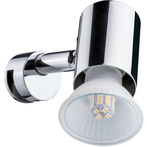 Spiegelleuchte PAULMANN Mintaka IP20 Chrom ohne Leuchtmittel, max. 20W GU10 Lampen Gr. 1 flammig, Höhe: 3,8 cm, grau (chromfarben) Bad-Spiegelleuchten GU10, Mintaka IP20 Chrom ohne Leuchtmittel, max. 20W GU9