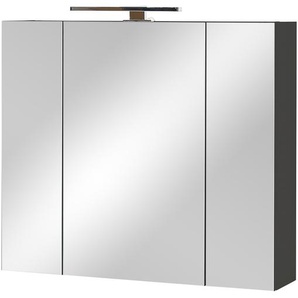 Spiegelschrank - grau - Materialmix - 76 cm - 71 cm - 18 cm | Möbel Kraft