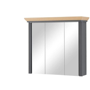 Spiegelschrank 3-türig Valparaiso | grau | 83 cm | 75 cm | cm 25,0 |