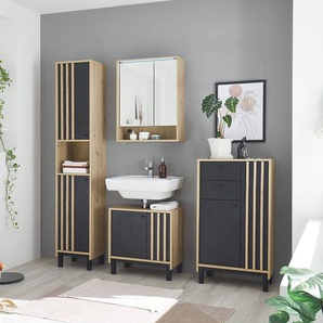 Spiegelschrank 60 x 75 x 20cm Schwarz