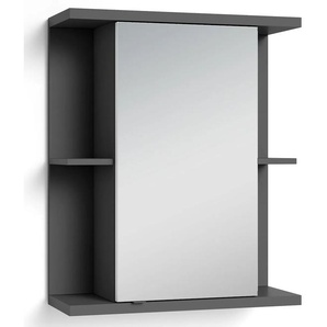 Spiegelschrank BYLIVING Nebraska Schränke Gr. B/H/T: 60 cm x 70 cm x 25 cm, 1 St., grau (anthrazit) Bad-Spiegelschränke Breite 60 cm, mit großer Spiegeltür und viel Stauraum