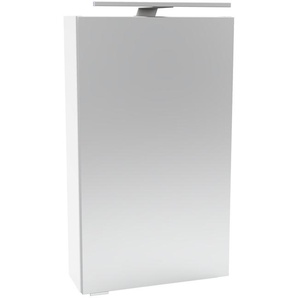 Spiegelschrank FACKELMANN SBC Schränke Gr. B/H/T: 40 cm x 68 cm x 15,3 cm, Aufsatzleuchte, 1 St., weiß (weiß matt) Bad-Spiegelschränke