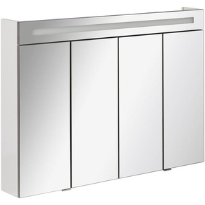 Spiegelschrank FACKELMANN Twindy Schränke Gr. B/H/T: 110 cm x 78,5 cm x 16 cm, 4 St., weiß (silberfarben, weiß) Bad-Spiegelschränke