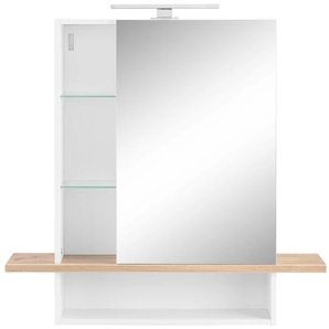 Spiegelschrank GERMANIA GW-Avellino Schränke Gr. B/H/T: 90 cm x 87 cm x 20 cm, weiß (weißnavarra, eiche, nachbildung) Bad-Spiegelschränke