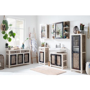 Spiegelschrank White 88 x 72 x 15cm Weiß/Multicolor