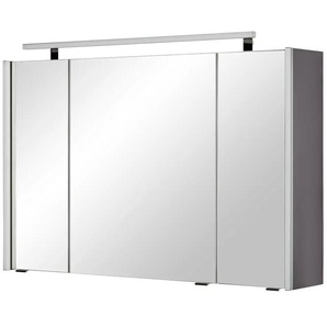 Spiegelschrank - grau - Materialmix - 100 cm - 64 cm - cm 15,0 | Möbel Kraft