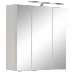 Spiegelschrank HELD MÖBEL Avignon Schränke Gr. B/H/T: 60 cm x 64 cm x 20 cm, 3 St., weiß (weiß, weiß) Bad-Spiegelschränke