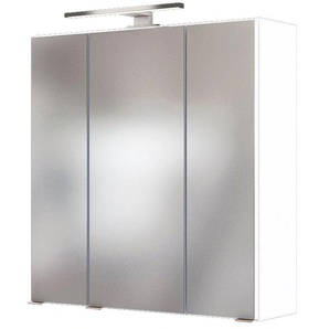 Spiegelschrank HELD MÖBEL Baabe Schränke Gr. B/H/T: 60 cm x 64 cm x 20 cm, 3 St., weiß Bad-Spiegelschränke Breite 60 cm, mit 3D-Effekt, dank 3 Spiegeltüren