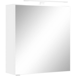 Spiegelschrank HELD MÖBEL Motiv Schränke Gr. B/H/T: 60 cm x 64 cm x 20 cm, 1 St., weiß Bad-Spiegelschränke mit LED Beleuchtung