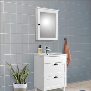 Spiegelschrank HOME AFFAIRE Lede Schränke Gr. B/H/T: 57 cm x 72 cm x 14 cm, 1 St., Komplettausführung, weiß Bad-Spiegelschränke