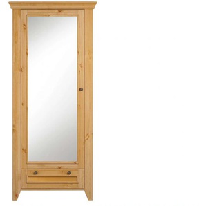 Spiegelschrank HOME AFFAIRE Skandinavia Schränke Gr. B/H/T: 85 cm x 192 cm x 38 cm, 1 St., beige (natur) Bad-Spiegelschränke Massivholz, mit Spiegel und seitlichen Hängemöglichkeiten