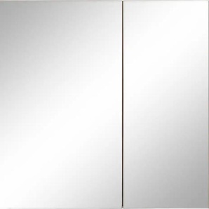 Spiegelschrank HOME AFFAIRE Wisla Schränke Gr. B/H/T: 80 cm x 70 cm x 15 cm, 2 St., grau (anthrazit, eichefarben sonoma) Bad-Spiegelschränke
