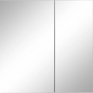 Spiegelschrank HOME AFFAIRE Wisla Schränke Gr. B/H/T: 80 cm x 70 cm x 15 cm, 2 St., grau (anthrazit, weiß) Bad-Spiegelschränke