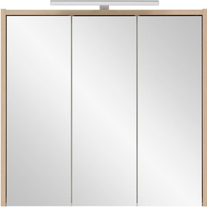 Spiegelschrank INOSIGN List Schränke Gr. B/H/T: 65,0 cm x 60,0 cm x 16,0 cm, 3 St., braun (eiche hell) Bad-Spiegelschränke Breite 65 cm