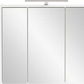 Spiegelschrank INOSIGN List Schränke Gr. B/H/T: 74,5 cm x 60,0 cm x 16,0 cm, 3 St., weiß (weiß glanz) Bad-Spiegelschränke